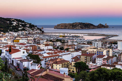 L'Estartit and Illes Medes at twilight in Costa Brava, Spain